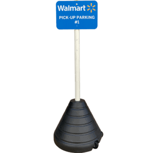 Fillable sign base with wheels