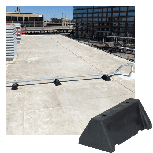 Rooftop rubber support system